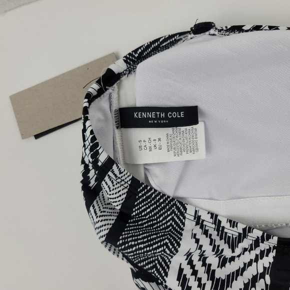 Kenneth Cole New York  Bandeau One Piece Swim suit womens size small Black/White - Picture 4 of 5